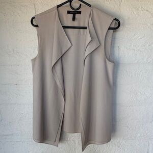 BCBG MaxAzria Small Sleeveless Beige Open Front Vest
